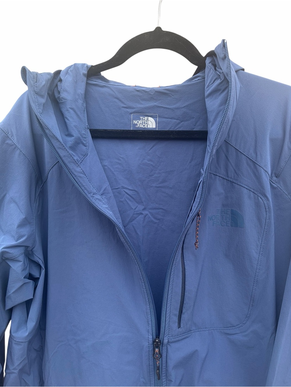 The North Face Men's Slate Blue Hooded Windbreaker - Picture 2 of 6